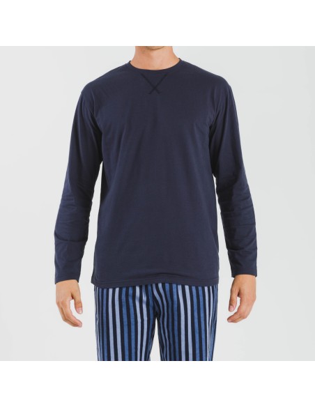 Pigiama uomo flanella Raya Vinicius blu pijama-franela