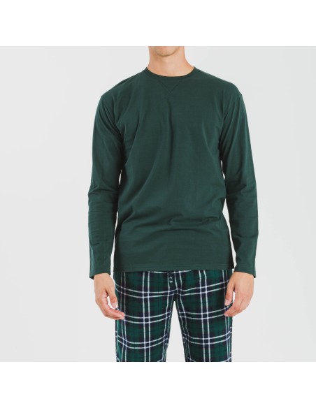 Pigiama uomo flanella Cuadro Guelo verde pijama-franela