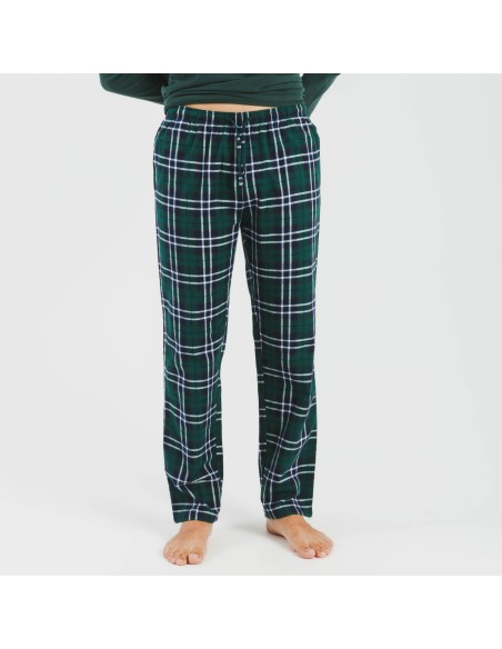 Pigiama uomo flanella Cuadro Guelo verde pijama-franela