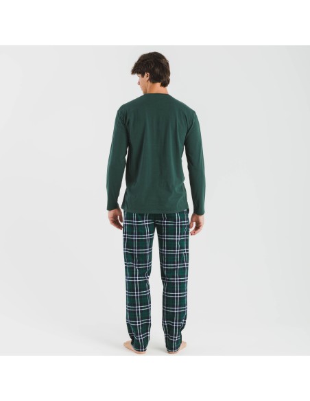 Pigiama uomo flanella Cuadro Guelo verde pijama-franela