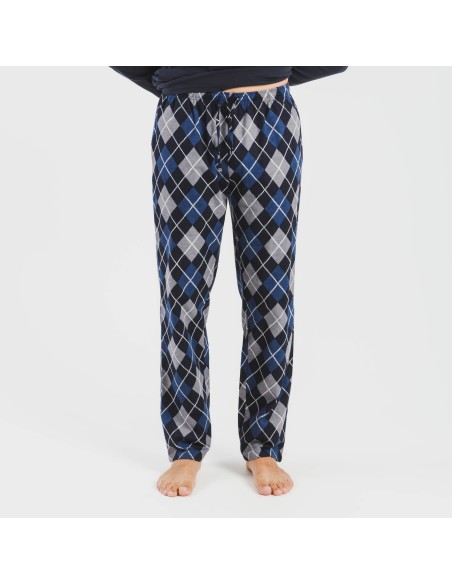 Pigiama uomo flanella Roldan blu navy pijama-franela