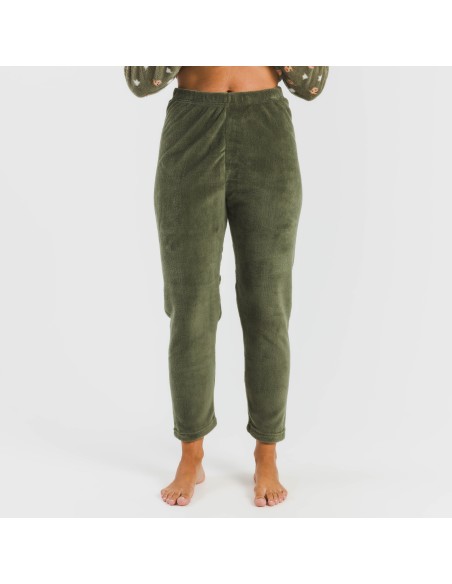 Pigiama pile coral Tatini verde militare pigiami-inverno-donna