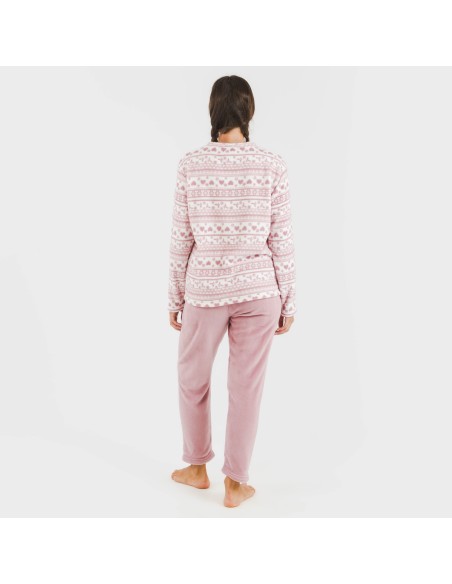 Pigiama pile coral Candy malva rosa pigiami-inverno-donna