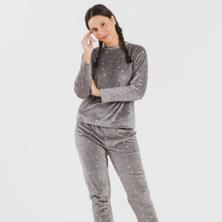 Pigiama velluto Ambarina grigio pigiami-inverno-donna