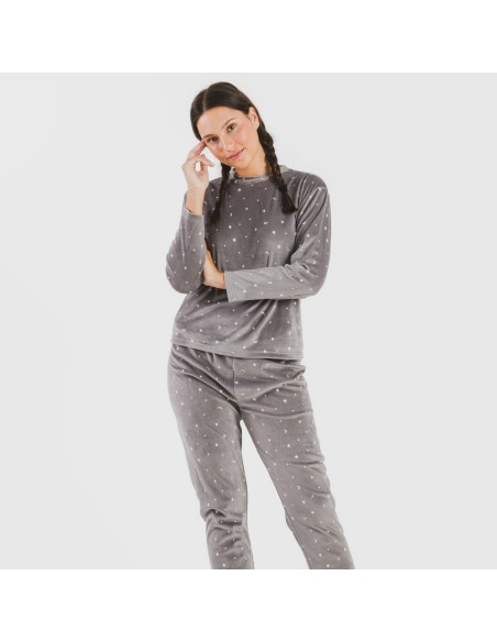 Pigiama velluto Ambarina grigio pigiami-inverno-donna