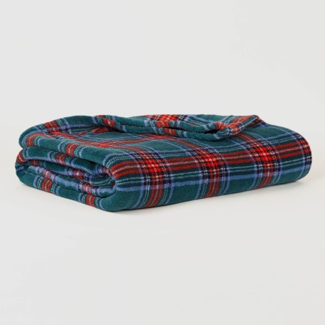 Coperta pile coral Cuadro Bimba verde menta mantas-terciopelo-estampadas