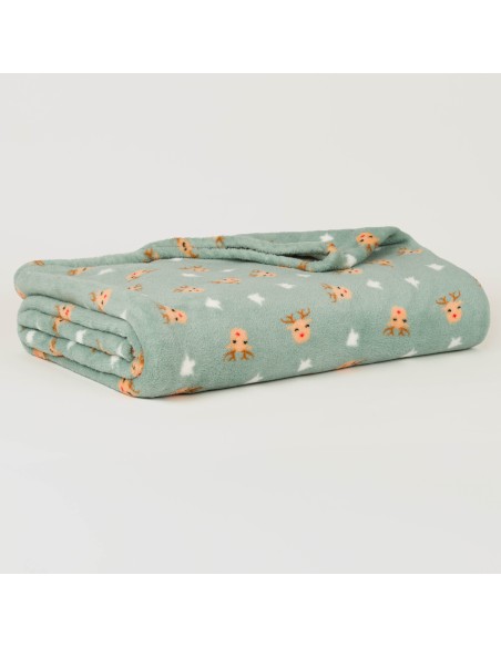 Coperta pile coral Tatini verde tiffany mantas-terciopelo-estampadas