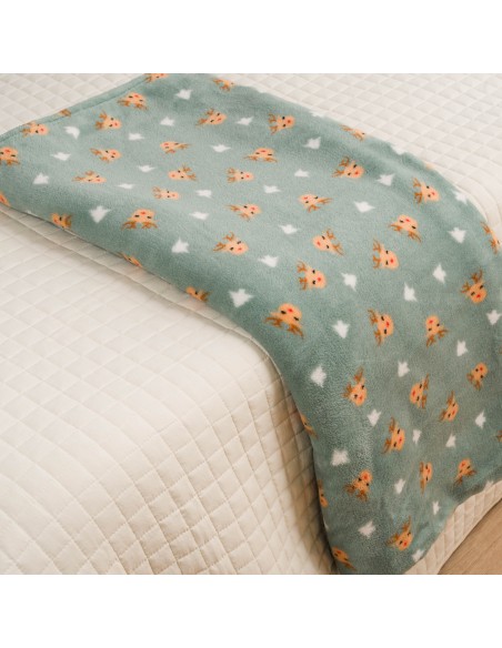 Coperta pile coral Tatini verde tiffany mantas-terciopelo-estampadas