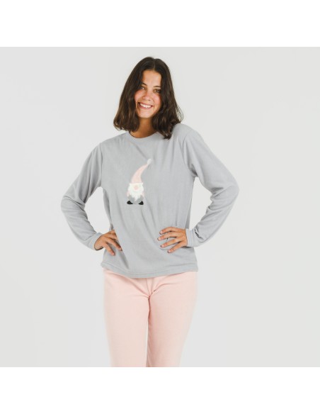 Pigiama pile polare Gnome rosa pijama-polar