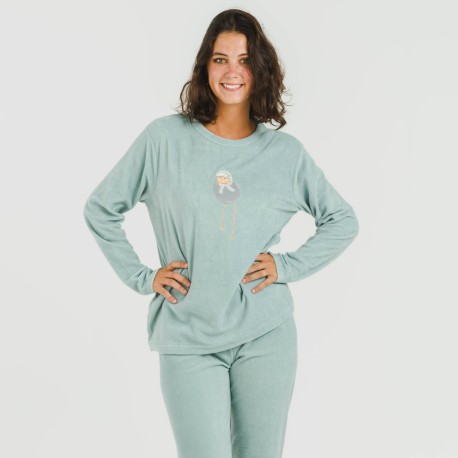 Pigiama pile polare Frosty verde tiffany pijama-polar