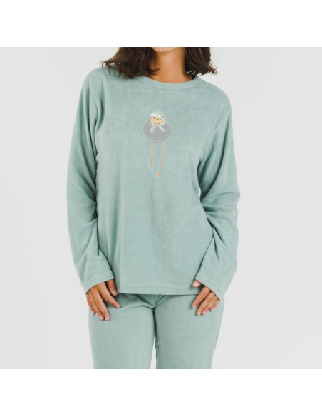 Pigiama pile polare Frosty verde tiffany pijama-polar