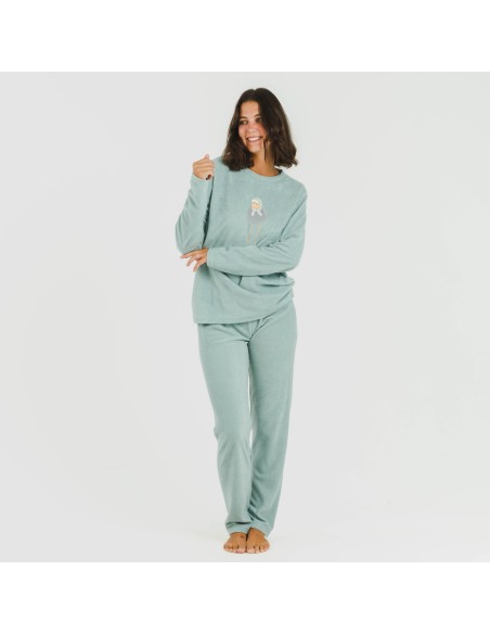 Pigiama pile polare Frosty verde tiffany pijama-polar