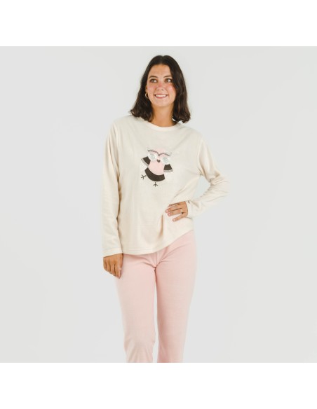 Pigiama pile polare Buho rosa chiaro pijama-polar