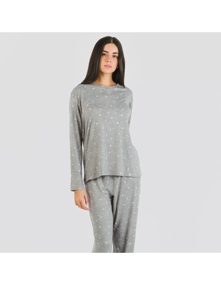 Pigiama lungo soft Ambarina grigio antracite pigiami-lunghi-donna