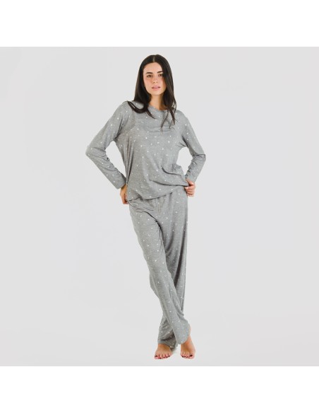 Pigiama lungo soft Ambarina grigio antracite pigiami-lunghi-donna