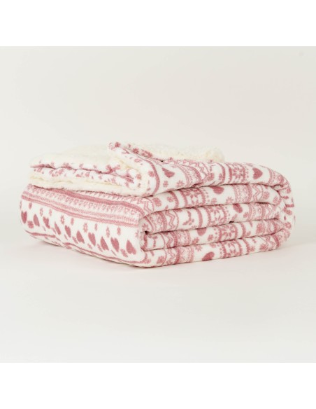 Coperta velluto sherpa Candy malva rosa mantas-coral-sherpa