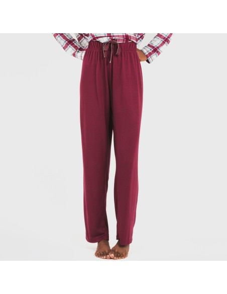 Pigiama lungo Secret donna Cuadro Dalis bordeaux pijama-largo-secret