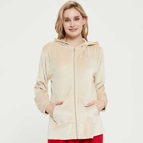 Felpa super soft con cerniera beige abbigliamento-da-casa